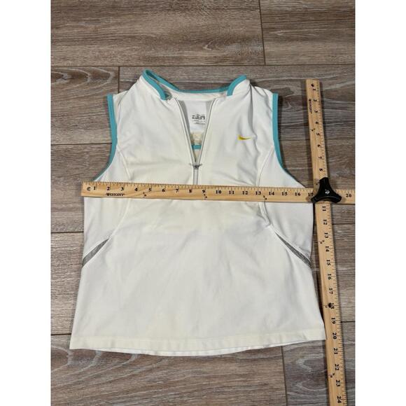 Nike Top Womens Large White Sleeveless Quarter Zip Built In Sports Bra Fit (A27) - Picture 2 of 5